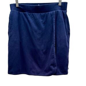 T By Talbots Skorts Women's Size PS Navy Blue Wrap Skorts Elastic Waist Pull-On